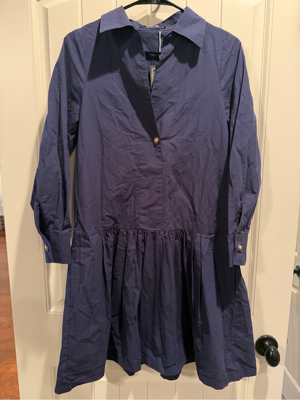 Women's Navy Collared Trish Scully Dress XS